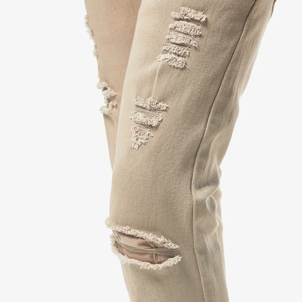 Copper Rivet Khaki Pants with Rips - Picture 8 of 9